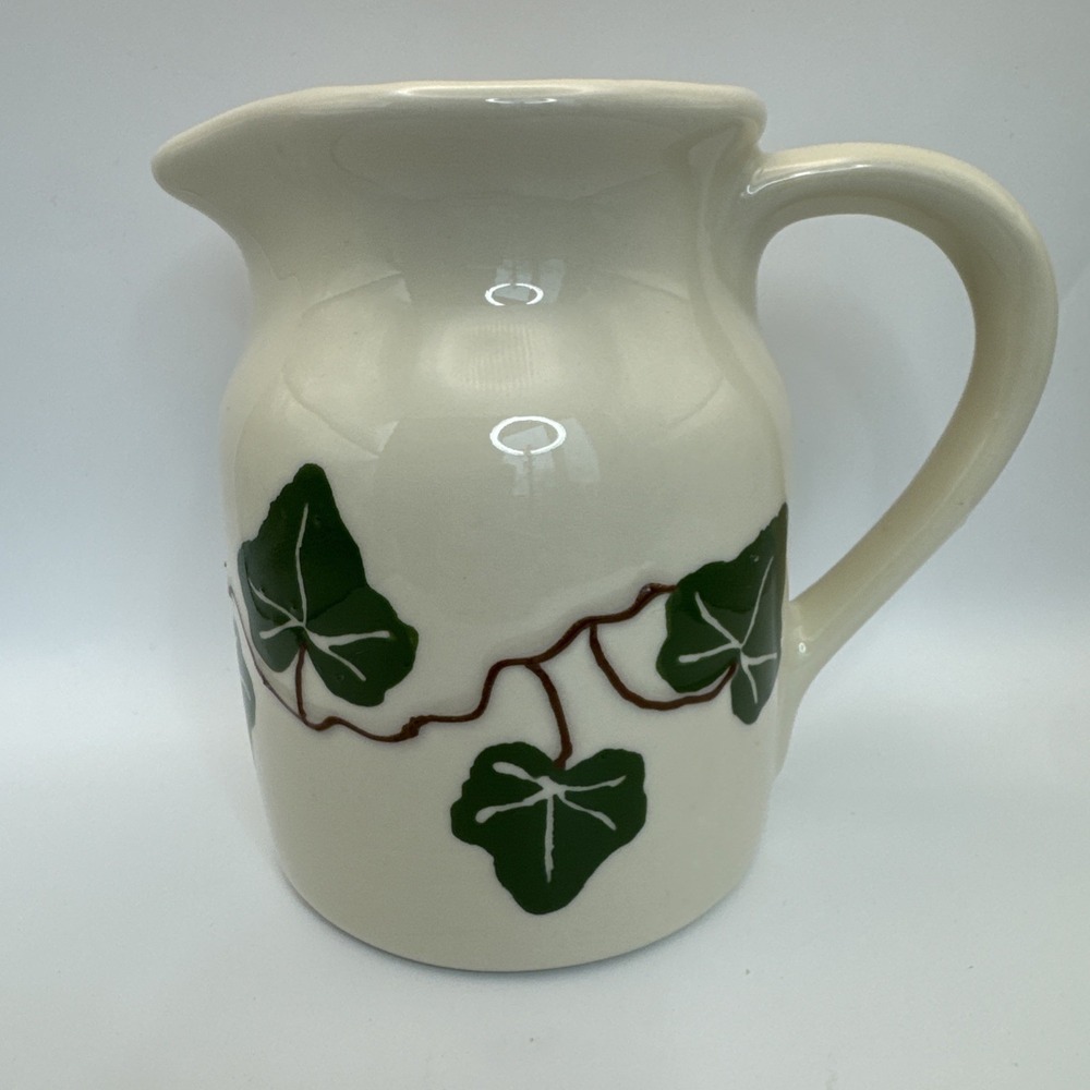 HARTSTONE Pottery 6.25" Tall Pitcher Applied Ivy Vine Made In USA signed